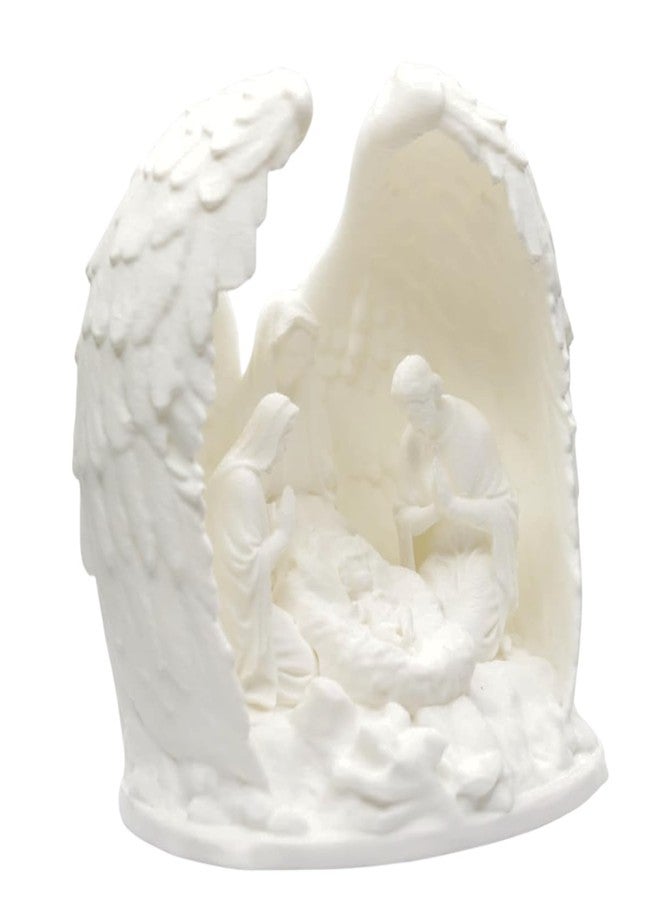 HICHISO Nativity Angel Scene Tealight Holder with Free TEALIGHT | Holy Family Christmas Decor Showpiece | Angel Wings Night Lamp for Prayer Room, Living Room | Spiritual Home Decor & Gift Item - Image 1